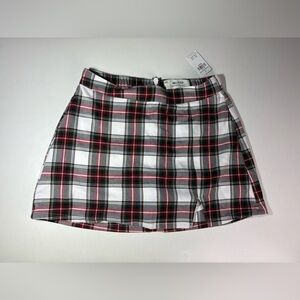 Hollister Red, Black and White Plaid Mini Skirt
